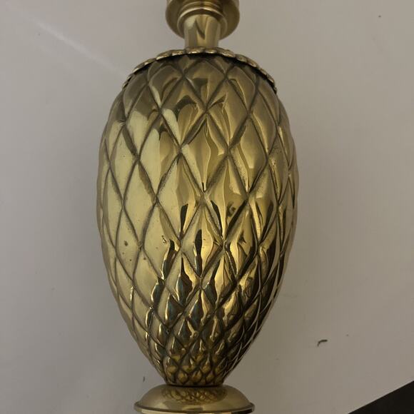 EX LARGE PINEAPPLE LAMP 1970 BRASS BRONZE MID CENTURY REGENCY HOLLYWOOD 2 Avail - Picture 15 of 16